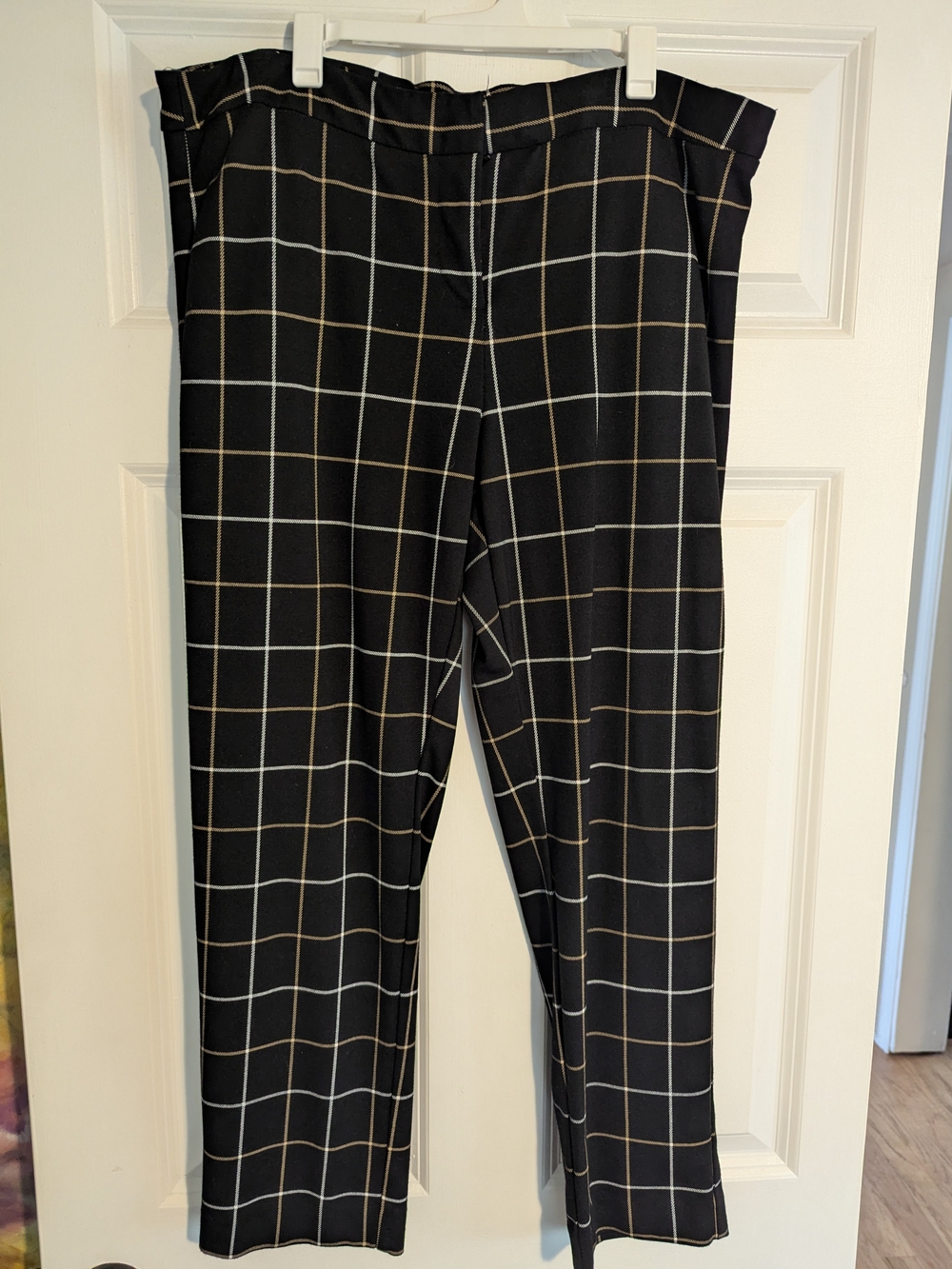 Amanda & Chelsea Black Windowpane High-Waist Trousers